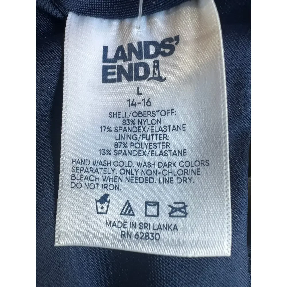 LANDS' END WOMENS SIZE LARGE 14-16 SWIM BIKINI BRIEF BOTTOM NAVY NEW!